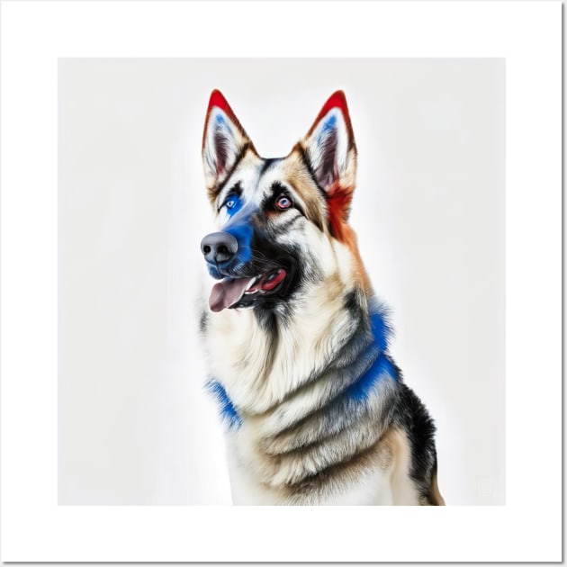 Blue and red german shepherd discount